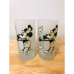 Disney Tumbler Set Steamboat Willie Frosted Mickey Mouse Collins Glasses
